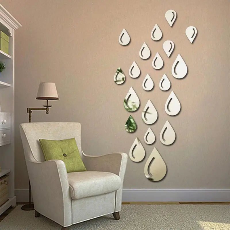 3D water drop diy shape mirror DIY 2mm Acrylic Wall Art (48*24 Inches) - Oshi.pk - Buy & Sell Online