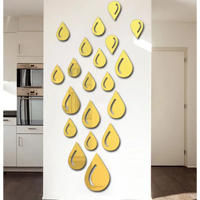 3D water drop diy shape mirror DIY 2mm Acrylic Wall Art (48*24 Inches) - Oshi.pk - Buy & Sell Online