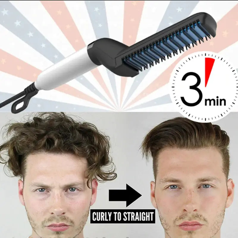 Hair and Beard Straightener Modelling Comb Ceramic-Iron Beard Comb - Oshi.pk - Buy & Sell Online