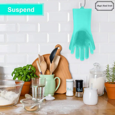 Silicone Magic Cleaning Gloves With Wash Scrubber (Pair) - Oshi.pk - Buy & Sell Online