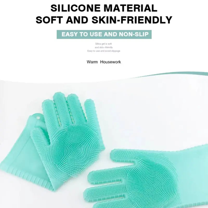 Silicone Magic Cleaning Gloves With Wash Scrubber (Pair) - Oshi.pk - Buy & Sell Online