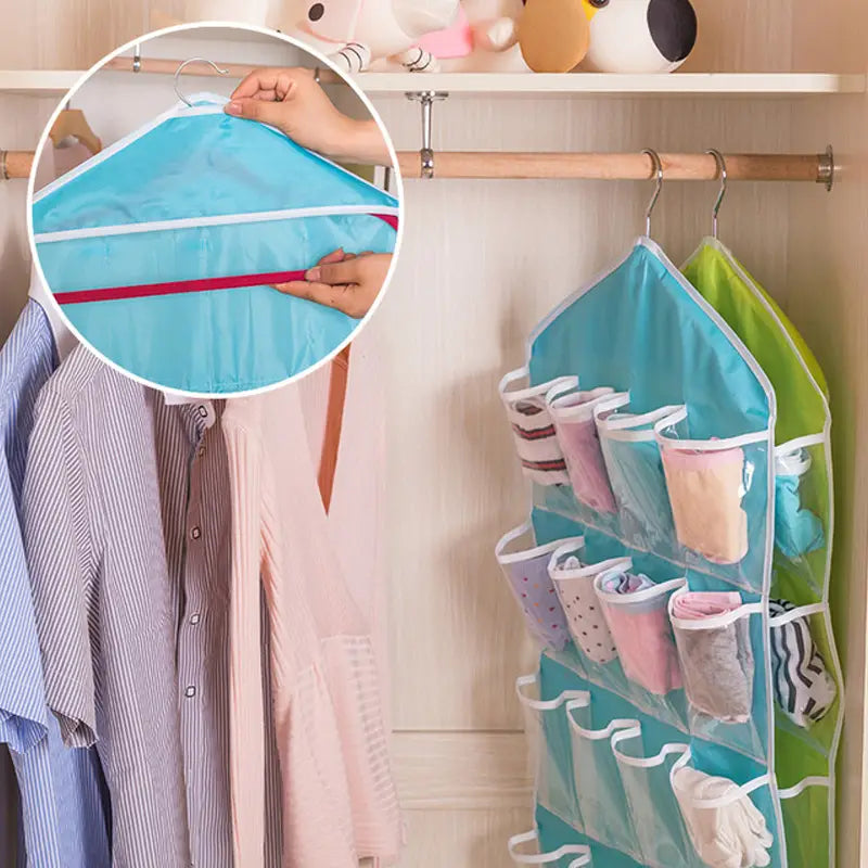 Hanging Closet Organiser Multifunctional 16 Pockets 4 pcs - Oshi.pk - Buy & Sell Online