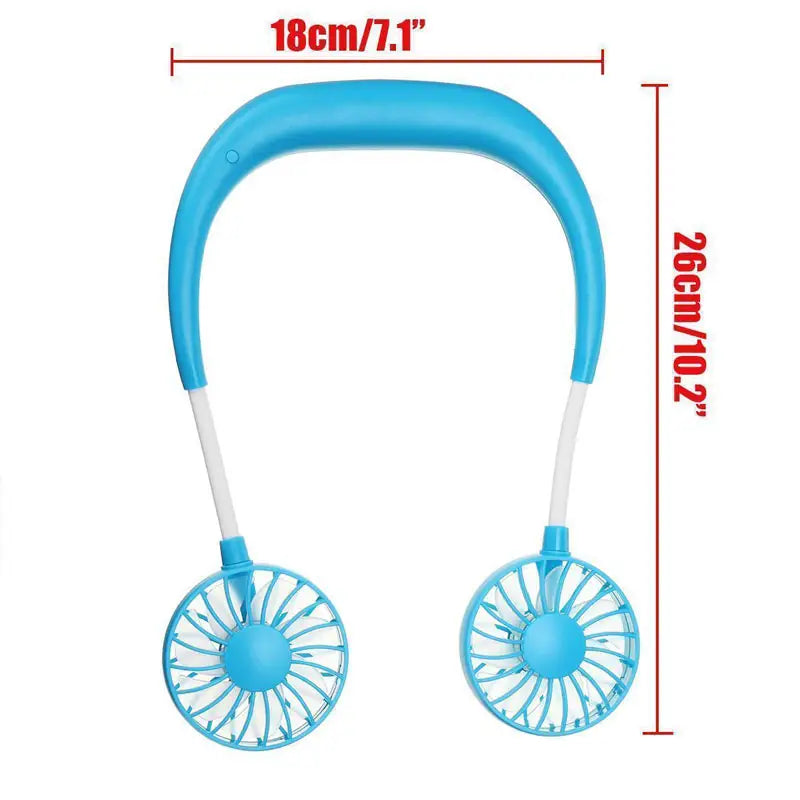 Lazy Neck Hanging Dual Mini Rechargeable Cooling Fan - Oshi.pk - Buy & Sell Online