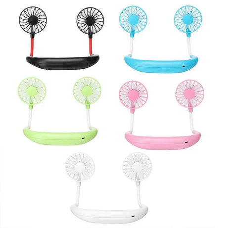Lazy Neck Hanging Dual Mini Rechargeable Cooling Fan - Oshi.pk - Buy & Sell Online