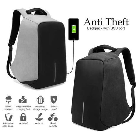 Waterproof Anti Theft USB Charging Anti-Cut Shock Proof Sports Backpack - Oshi.pk - Buy & Sell Online