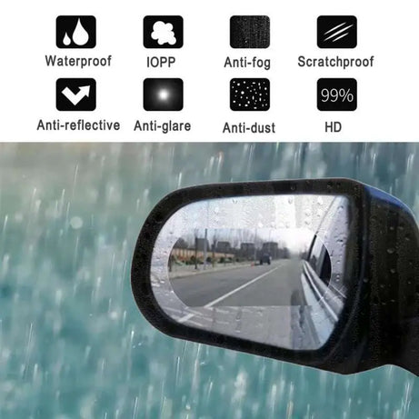 HD Anti-Fog Waterproof Rain Resistant Rearview Car Mirror Screen Protector 2 Pcs - Oshi.pk - Buy & Sell Online