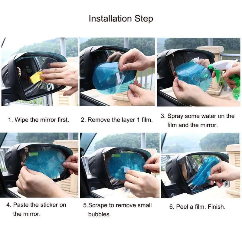 HD Anti-Fog Waterproof Rain Resistant Rearview Car Mirror Screen Protector 2 Pcs - Oshi.pk - Buy & Sell Online