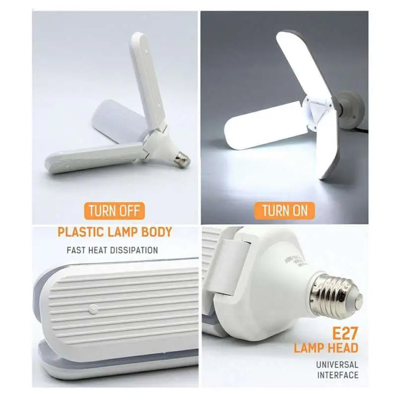 LED Foldable Fan Blade Angle Adjustable Light Bulb for Indoor Home Decor - Oshi.pk - Buy & Sell Online