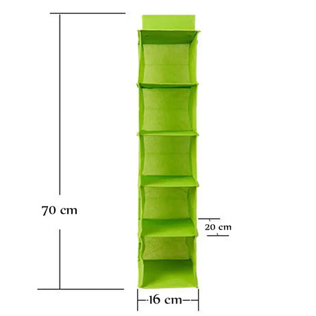 5 Shelf Portable Foldable Hanging Wardrobe Section Storage Organiser (Pack Of 2) - Oshi.pk - Buy & Sell Online