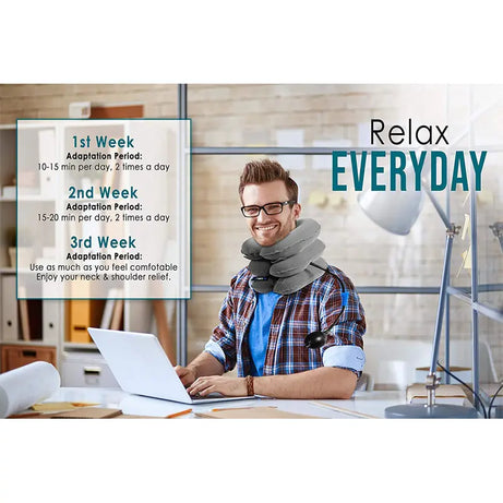 Cervical Neck Traction Device, Inflatable Cervical Pillow with Collar Adjustable - Oshi.pk - Buy & Sell Online