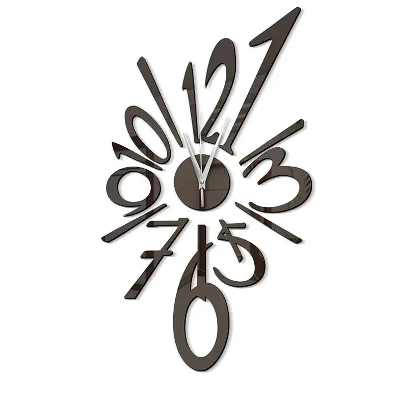 Exaggerated number 2mm DIY 3D Acrylic Wall Clock (35*35 Inches) - Oshi.pk - Buy & Sell Online
