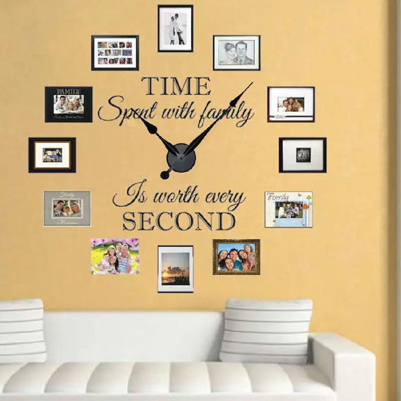 Real Family Frame 2mm DIY 3D Acrylic Wall Clock (42*42) - Oshi.pk - Buy & Sell Online