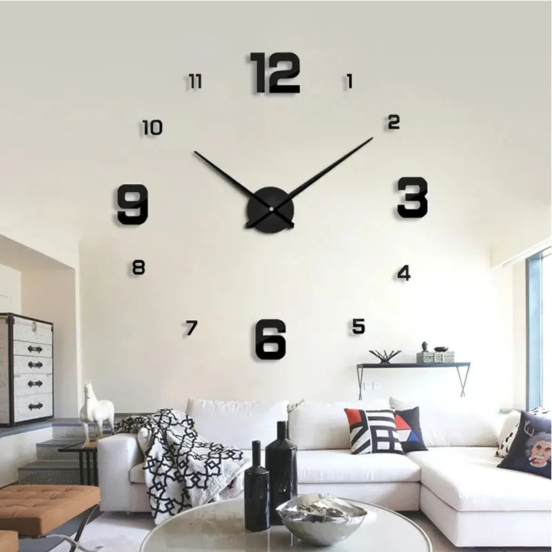 Mute Big Decorative Digital 2mm DIY 3D Acrylic Wall Clock (35*35 Inches) - Oshi.pk - Buy & Sell Online