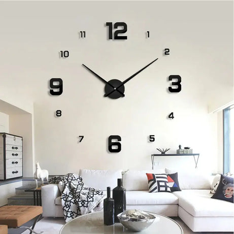 Mute Big Decorative Digital 2mm DIY 3D Acrylic Wall Clock (35*35 Inches) - Oshi.pk - Buy & Sell Online