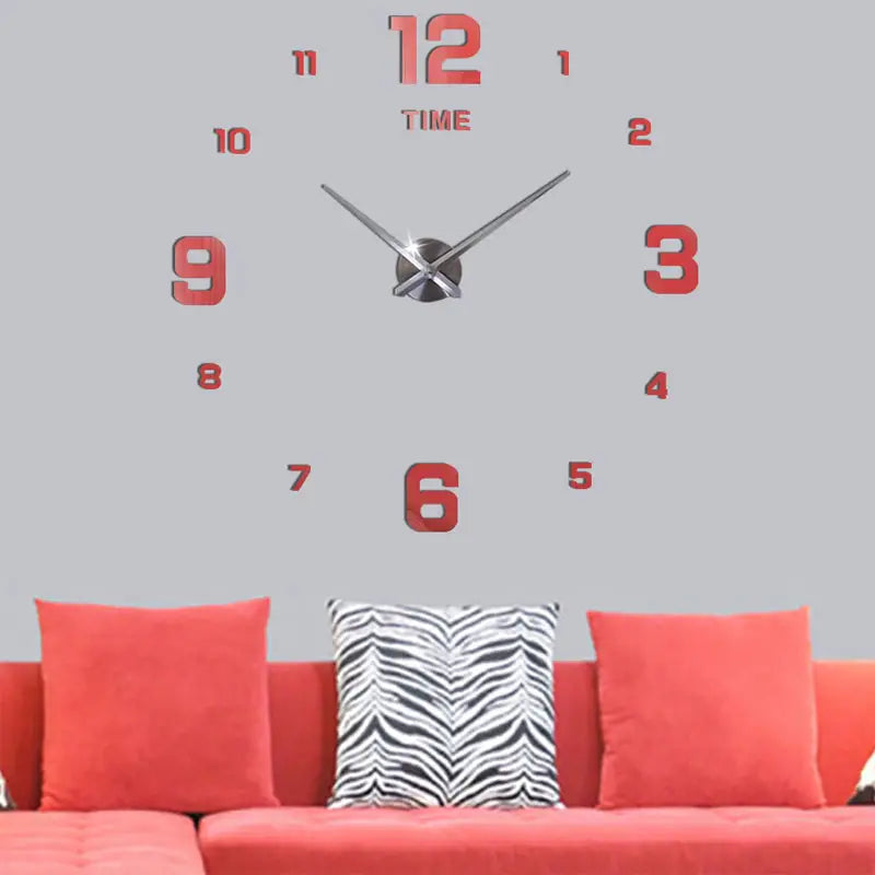 Mute Big Decorative Digital 2mm DIY 3D Acrylic Wall Clock (35*35 Inches) - Oshi.pk - Buy & Sell Online