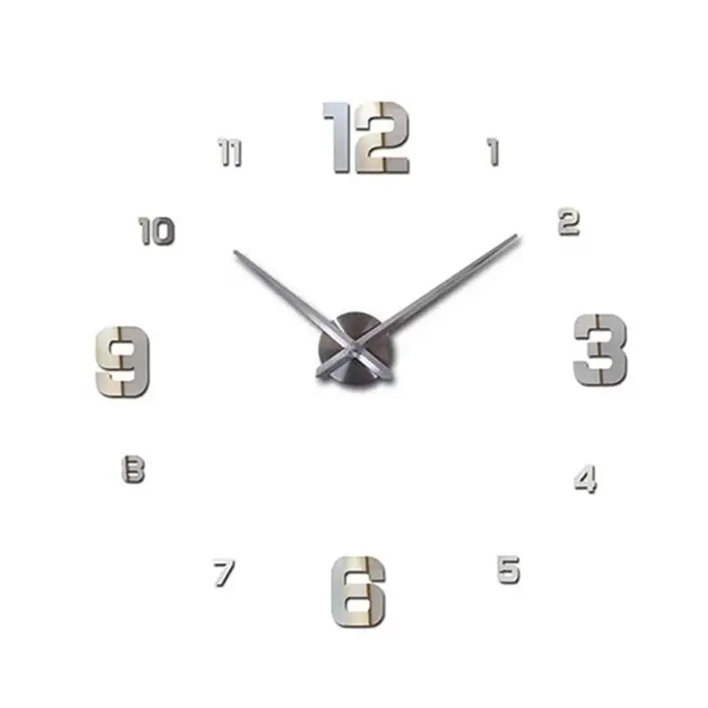 Mute Big Decorative Digital 2mm DIY 3D Acrylic Wall Clock (35*35 Inches) - Oshi.pk - Buy & Sell Online