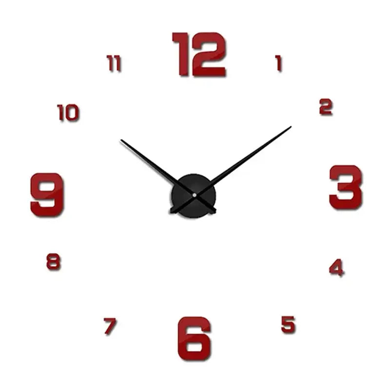 Mute Big Decorative Digital 2mm DIY 3D Acrylic Wall Clock (35*35 Inches) - Oshi.pk - Buy & Sell Online