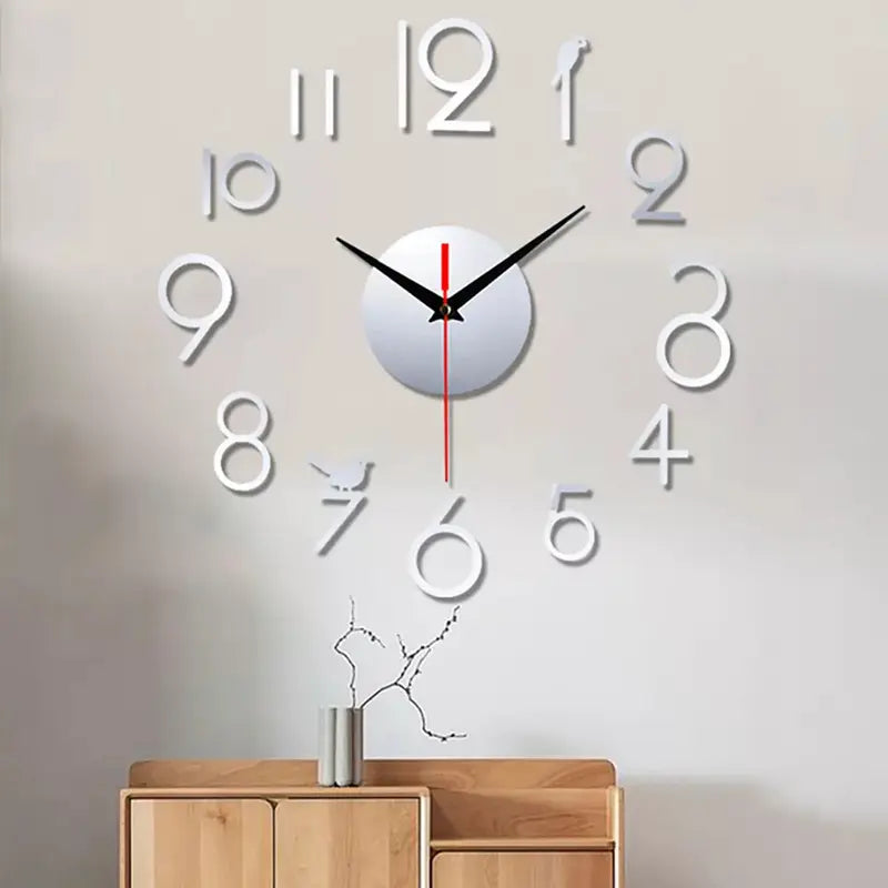 Bird With Stylish Numbers DIY 3D 2mm Acrylic Wall Clock (36*36 inches) - Oshi.pk - Buy & Sell Online