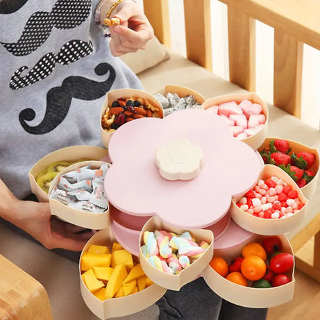Rotating Flower Petal Snacks Holder Tray for Dry fruits and Snacks - Oshi.pk - Buy & Sell Online