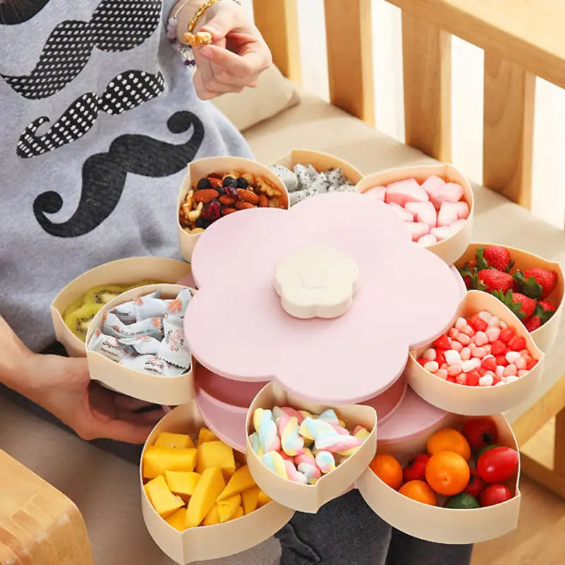 Rotating Flower Petal Snacks Holder Tray for Dry fruits and Snacks - Oshi.pk - Buy & Sell Online