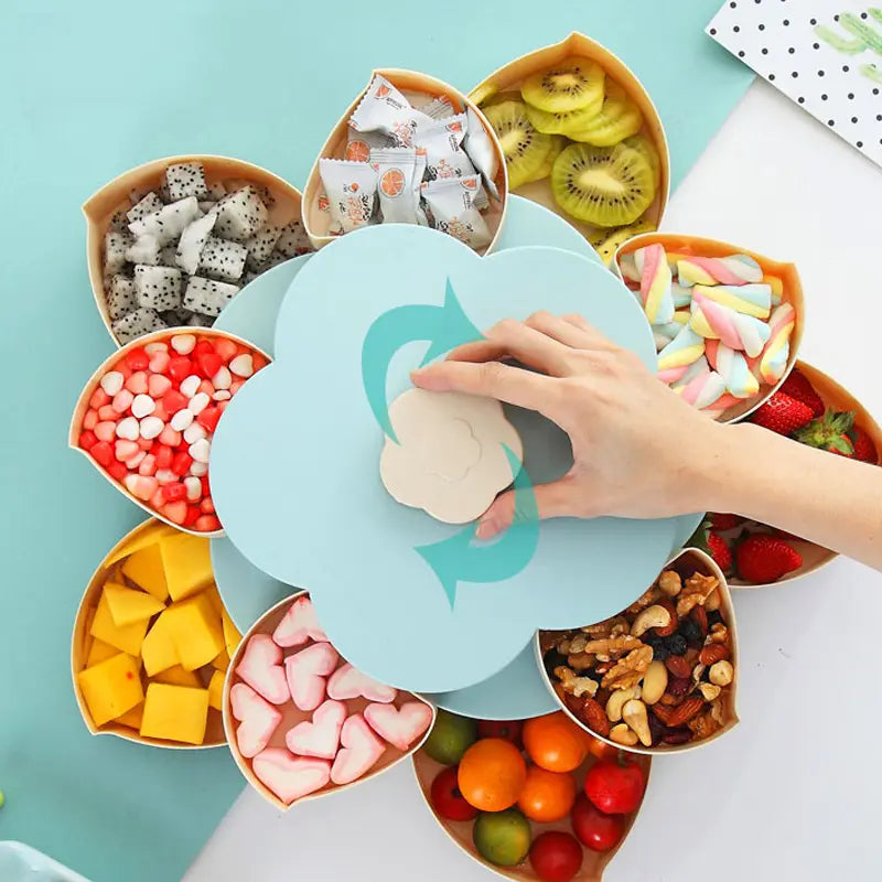 Rotating Flower Petal Snacks Holder Tray for Dry fruits and Snacks - Oshi.pk - Buy & Sell Online