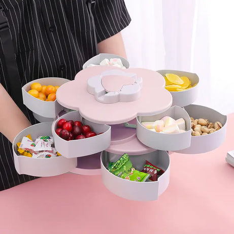 Rotating Flower Petal Snacks Holder Tray for Dry fruits and Snacks - Oshi.pk - Buy & Sell Online