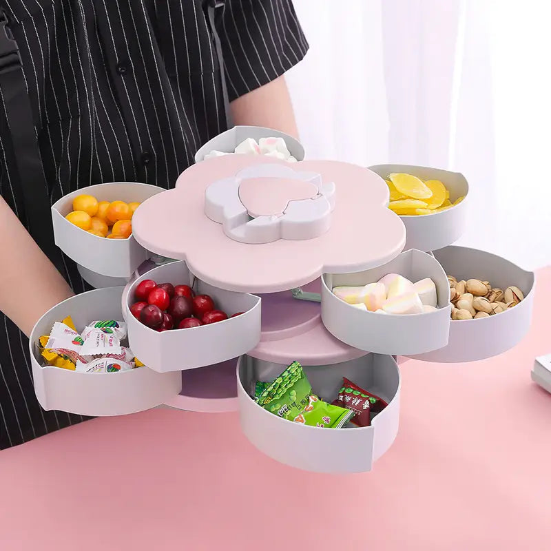 Rotating Flower Petal Snacks Holder Tray for Dry fruits and Snacks - Oshi.pk - Buy & Sell Online