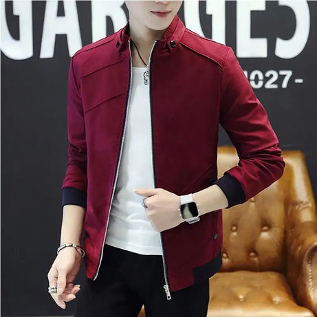 Maroon versity jacket for men (ABZ-001)