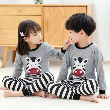 Baby Or Baba Grey and Black Zebra print Kids Night Suit (KD-012-B) - Oshi.pk - Buy & Sell Online