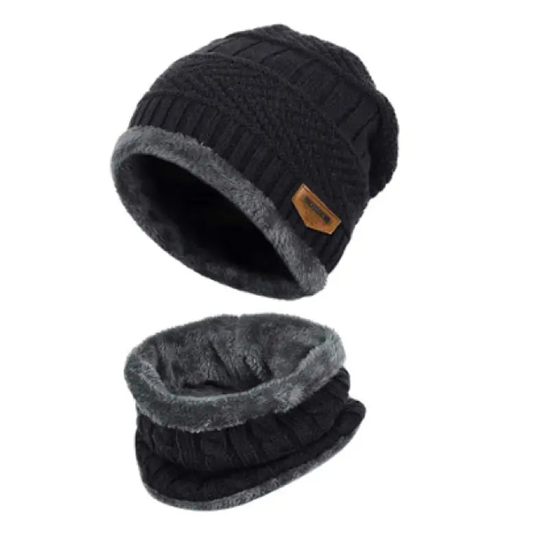 Winter Inside Warm Fleece Fur Wool Beanie Cap with Neck Warmer - Oshi.pk - Buy & Sell Online