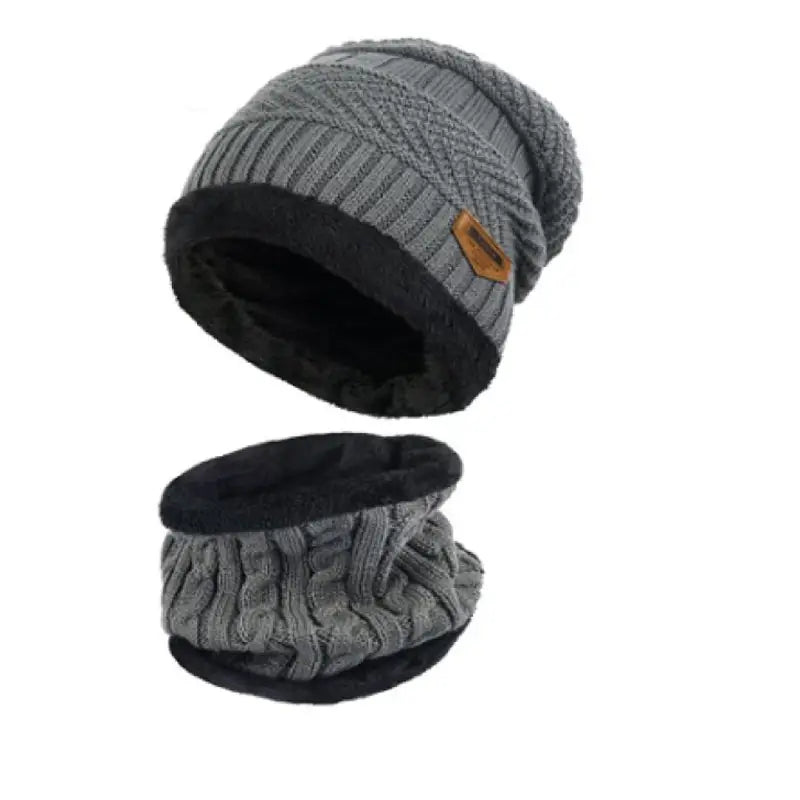Winter Inside Warm Fleece Fur Wool Beanie Cap with Neck Warmer - Oshi.pk - Buy & Sell Online