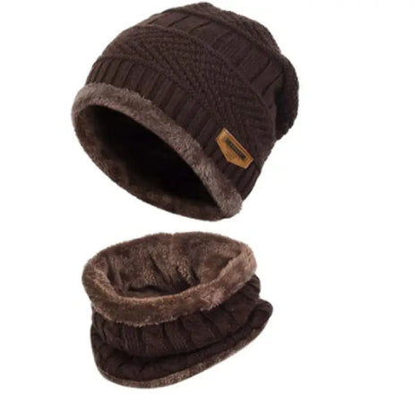 Winter Inside Warm Fleece Fur Wool Beanie Cap with Neck Warmer - Oshi.pk - Buy & Sell Online