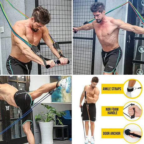 The set resistance tube of liveup is suitable for chest, arm, leg, back and for overall back posture. - Oshi.pk - Buy & Sell Online