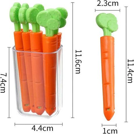 5Pcs Carrot Sealing Food Bag ClipS Refrigerator Carrots Magnets