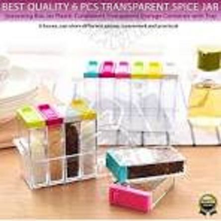 6 Color / Set Spice Jar Set Seasoning Bottle Transparent Colorful Lid Kitchen Condiment Cruet Storage Container - Oshi.pk - Buy & Sell Online