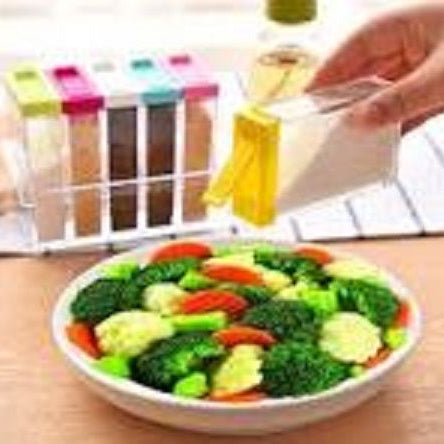6 Color / Set Spice Jar Set Seasoning Bottle Transparent Colorful Lid Kitchen Condiment Cruet Storage Container - Oshi.pk - Buy & Sell Online
