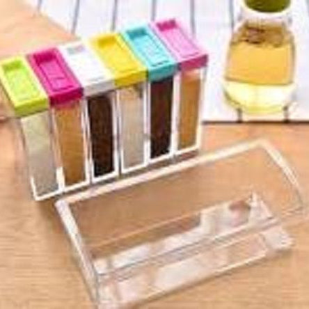 6 Color / Set Spice Jar Set Seasoning Bottle Transparent Colorful Lid Kitchen Condiment Cruet Storage Container - Oshi.pk - Buy & Sell Online