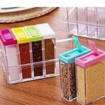 6 Color / Set Spice Jar Set Seasoning Bottle Transparent Colorful Lid Kitchen Condiment Cruet Storage Container - Oshi.pk - Buy & Sell Online