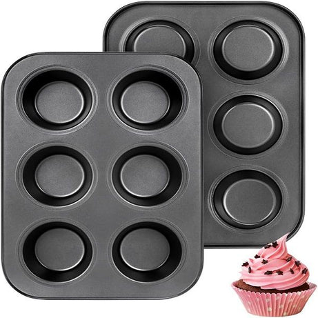 6 Cupcake Baking Pan Carbon Steel Coating Nonstick Muffin Tray - Oshi.pk - Buy & Sell Online