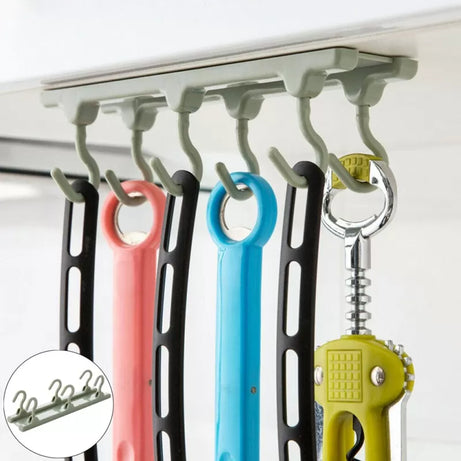 6 Hook Under Shelf Mug Cup Cupboard Kitchen Storage Organiser - Oshi.pk - Buy & Sell Online