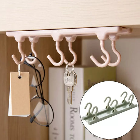 6 Hook Under Shelf Mug Cup Cupboard Kitchen Storage Organiser - Oshi.pk - Buy & Sell Online