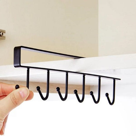 6 Hooks Metal Hanging Rack Holder Under Shelf Mug Cup Cupboard - Oshi.pk - Buy & Sell Online