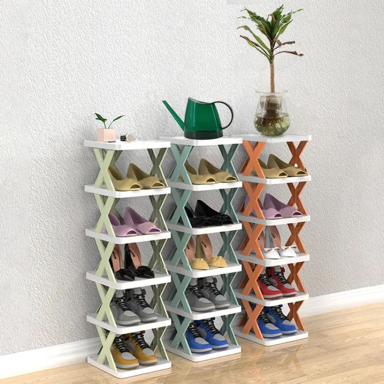 6 Layer X Shap Stackable Shoe Rack Shoe Stand Support Home Door Entrance Shoes Rack Space Saving Cabinet Shoe Storage Organizer - Oshi.pk - Buy & Sell Online