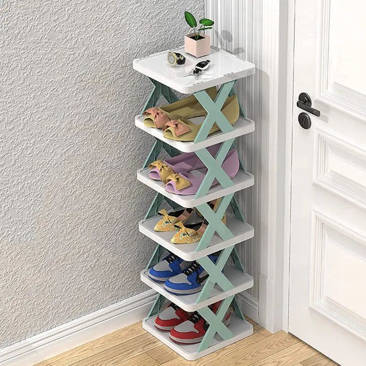 6 Layer X Shap Stackable Shoe Rack Shoe Stand Support Home Door Entrance Shoes Rack Space Saving Cabinet Shoe Storage Organizer - Oshi.pk - Buy & Sell Online