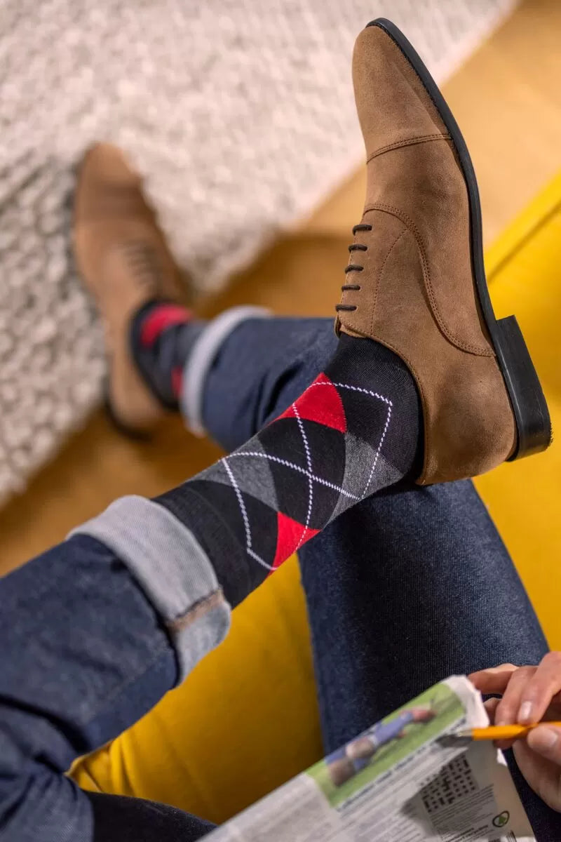 6 Pairs Pack – Cotton Stretchy Dress Socks for Men/Boys