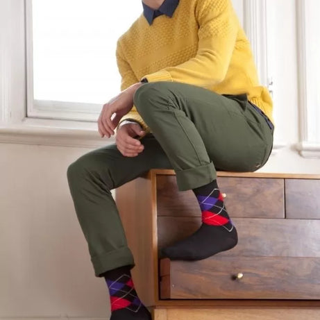 6 Pairs Pack – Cotton Stretchy Dress Socks for Men/Boys