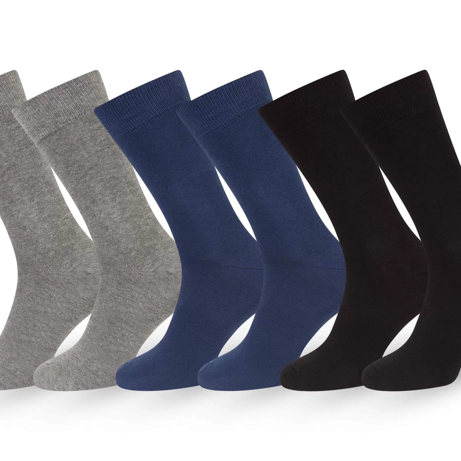 6 Pairs Pack – Cotton Stretchy Dress Socks for Men/Boys
