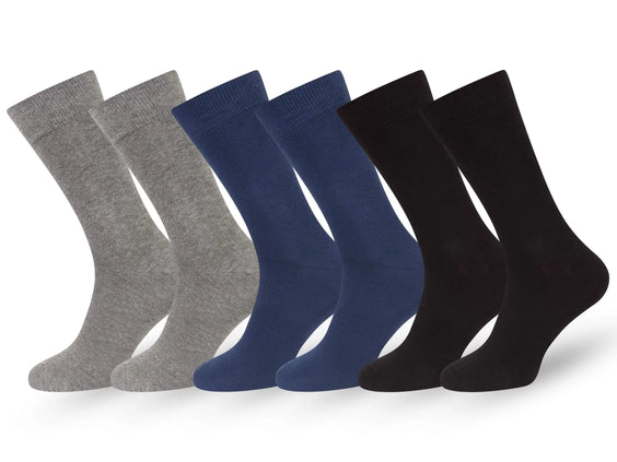 6 Pairs Pack – Cotton Stretchy Dress Socks for Men/Boys