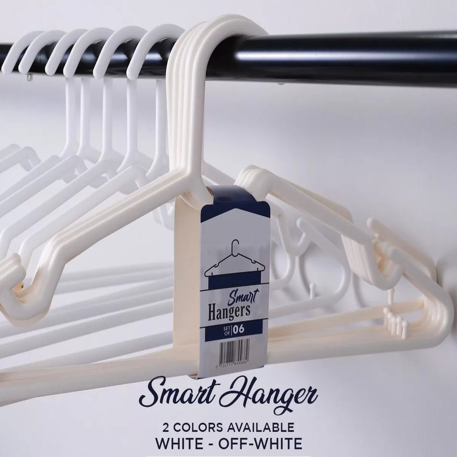 6 Pcs Hangers For Clothes Hanger Organizer Smart Hanger For Cloth Hangers For Kids High Quality Plastic Hangers Space Saving Storage Organizer