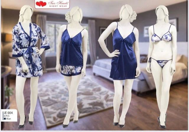 6 PCS SILK NIGHTY SET - Oshi.pk - Buy & Sell Online